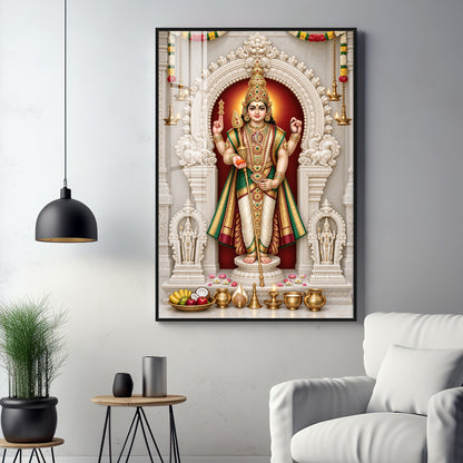 Murugan With Vel Premium Acrylic Vertical Wall Art