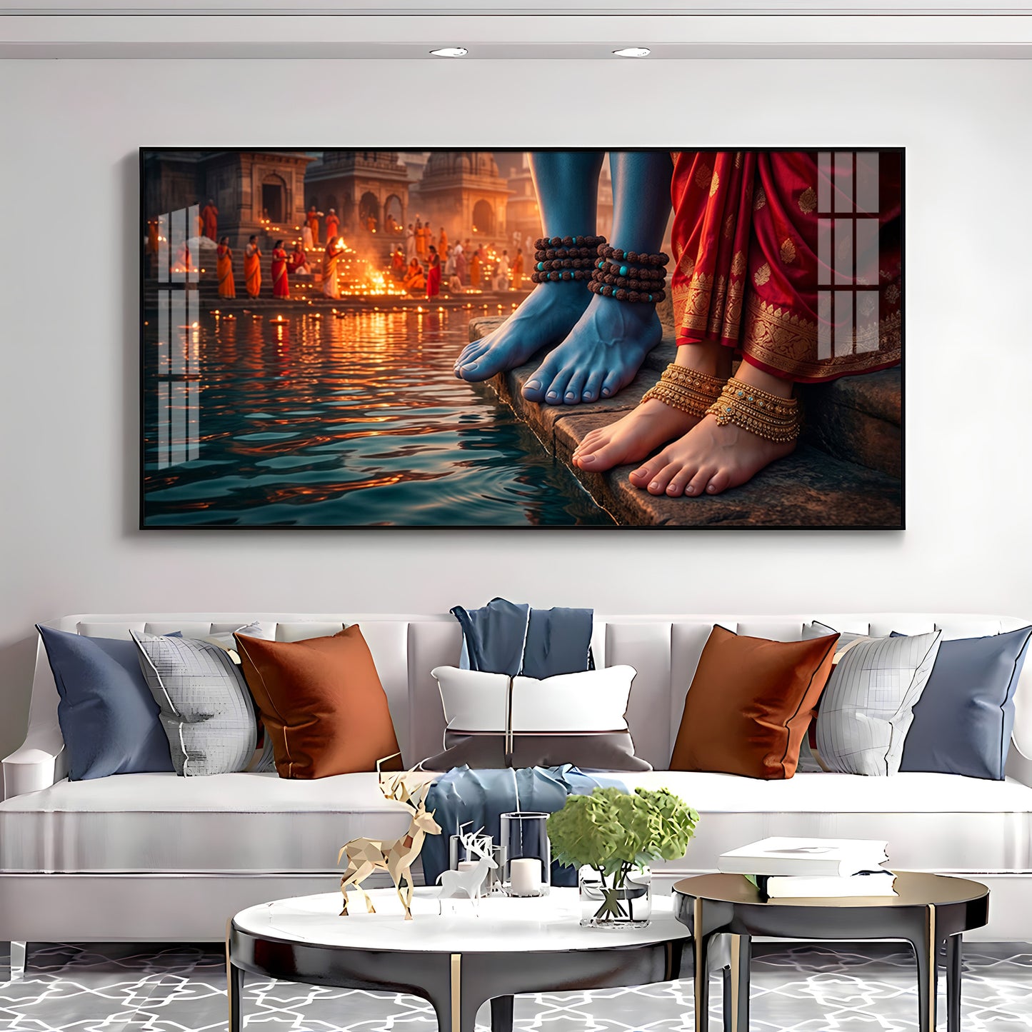 Feet Of Lord Shiva & Goddess Parvati Premium Acrylic Horizontal Wall Art