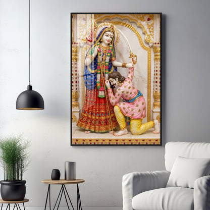 Hindu goddess Khodiyar Mata Premium Acrylic Vertical Wall Art
