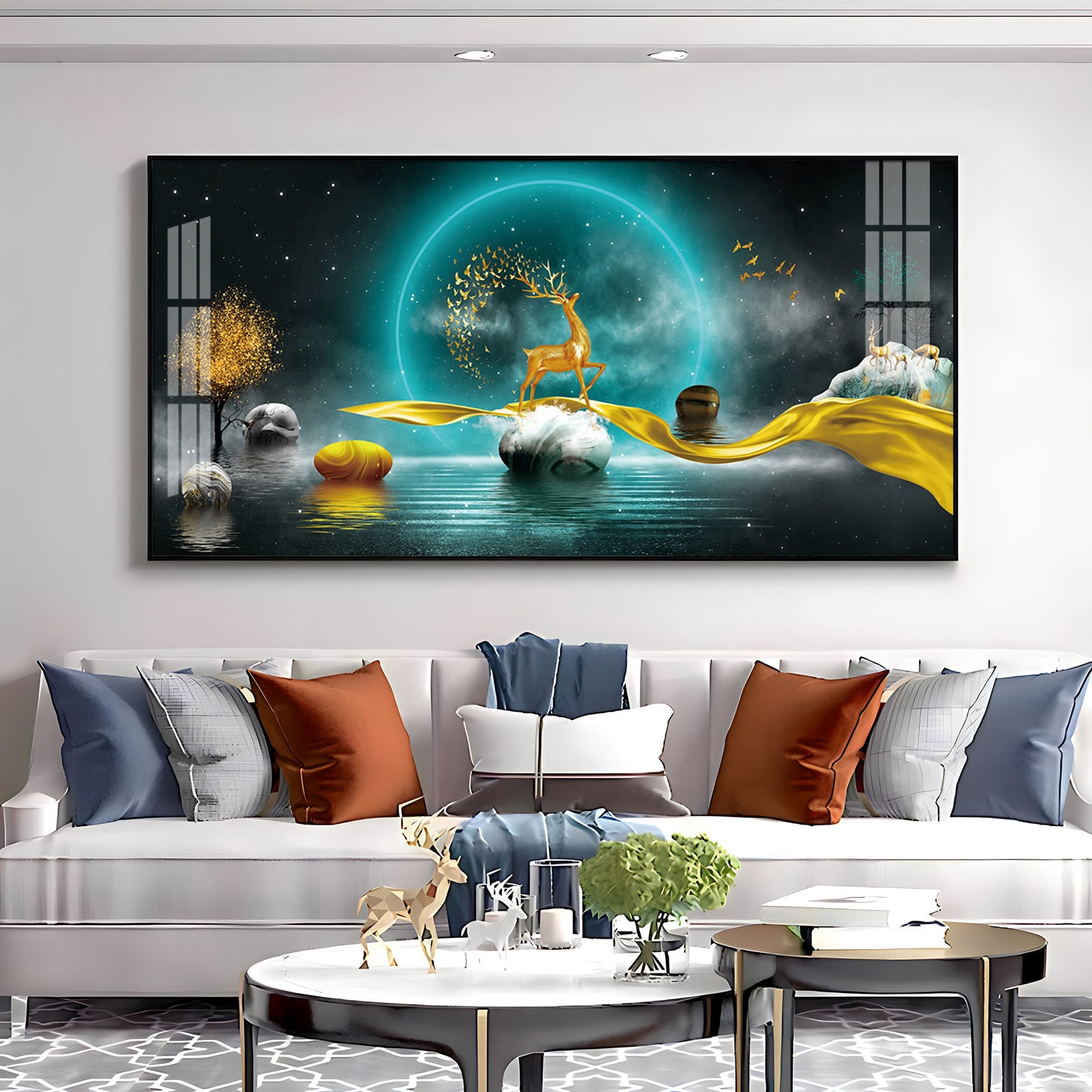Unique Design Deer Premium Acrylic Horizontal Wall Art