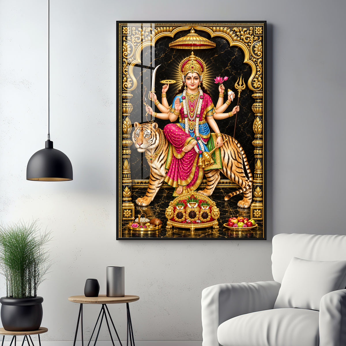 Jagdamba Premium Acrylic Vertical Wall Art