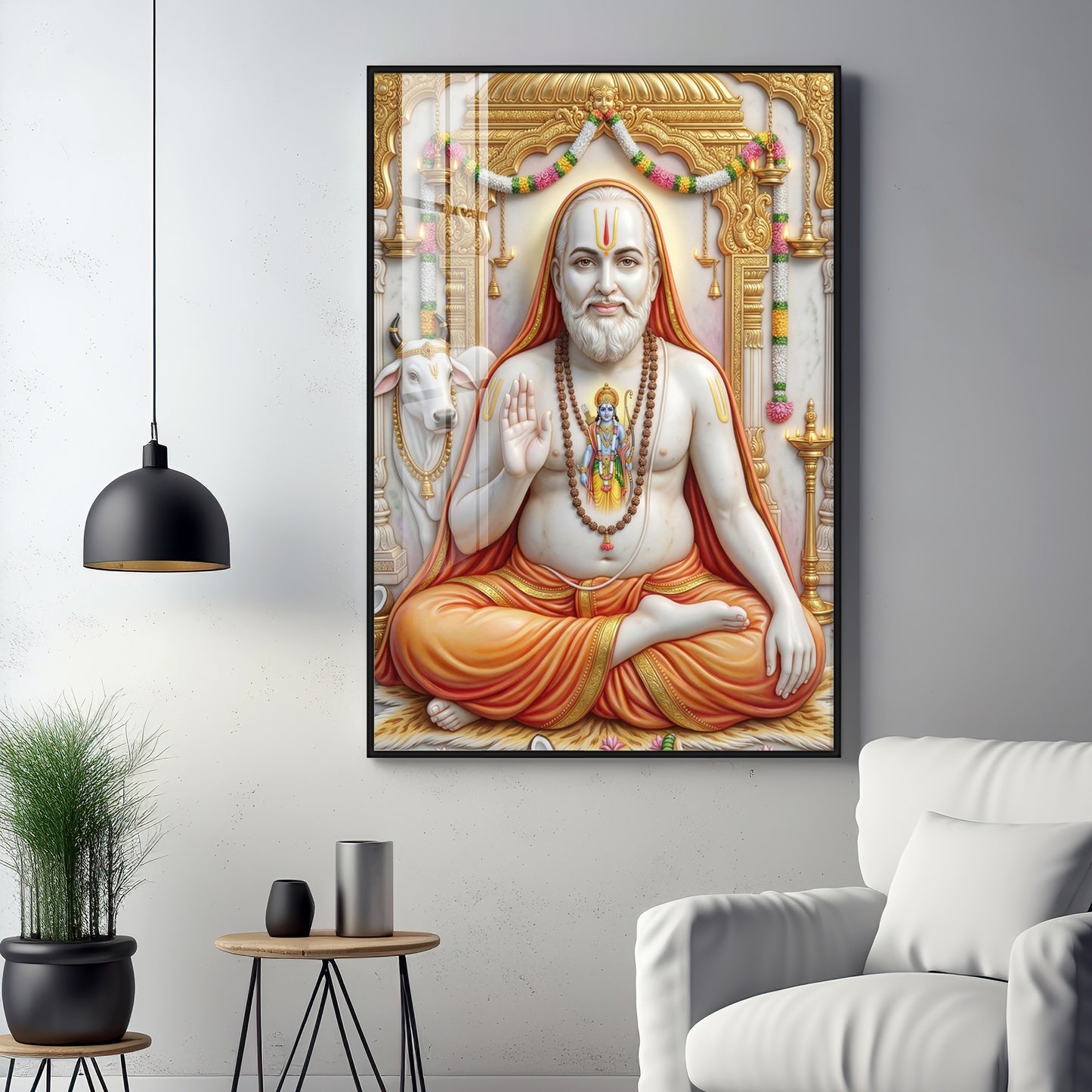 Guru Raghavendra Swamy Premium Acrylic Vertical Wall Art