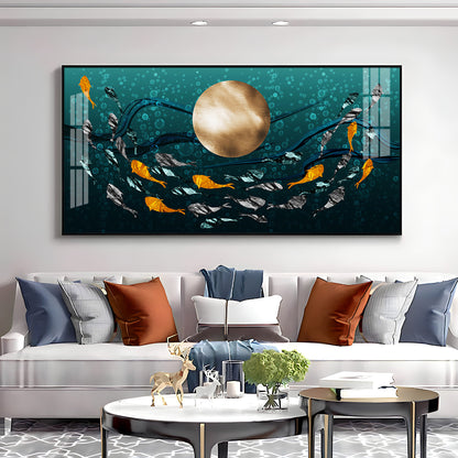 Golden Koi Fish Premium Acrylic Horizontal Wall Art