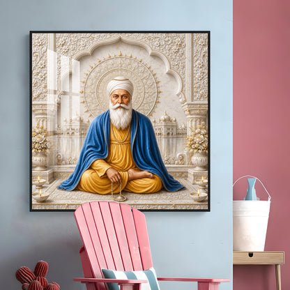 Guru Nanak Devji Sacred Premium Acrylic Square Wall Art
