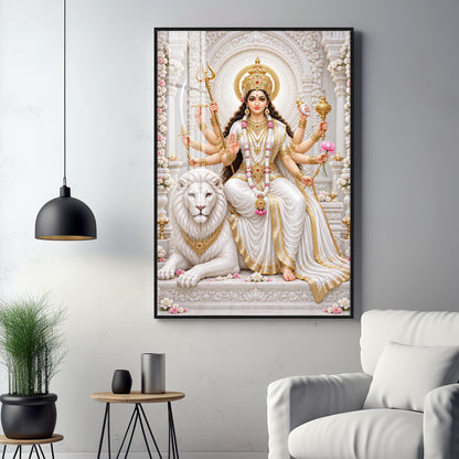 Mata Sherawali Premium Acrylic Vertical Wall Art