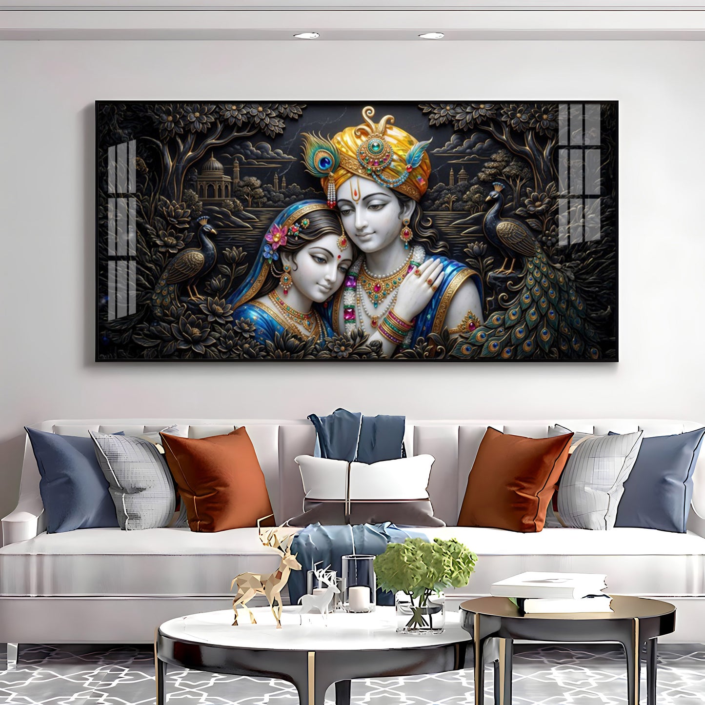 Spiritual Radha Krishna Premium Acrylic Horizontal Wall Art