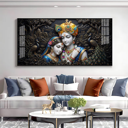 Spiritual Radha Krishna Premium Acrylic Horizontal Wall Art