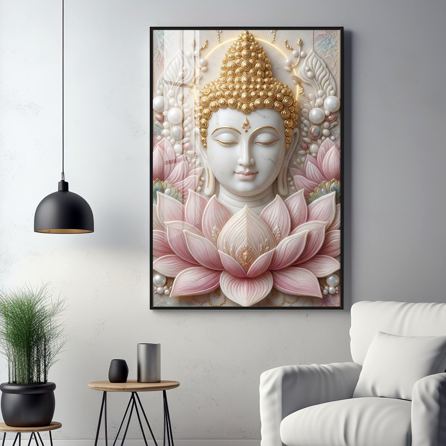 Deities Buddha Premium Acrylic Vertical Wall Art