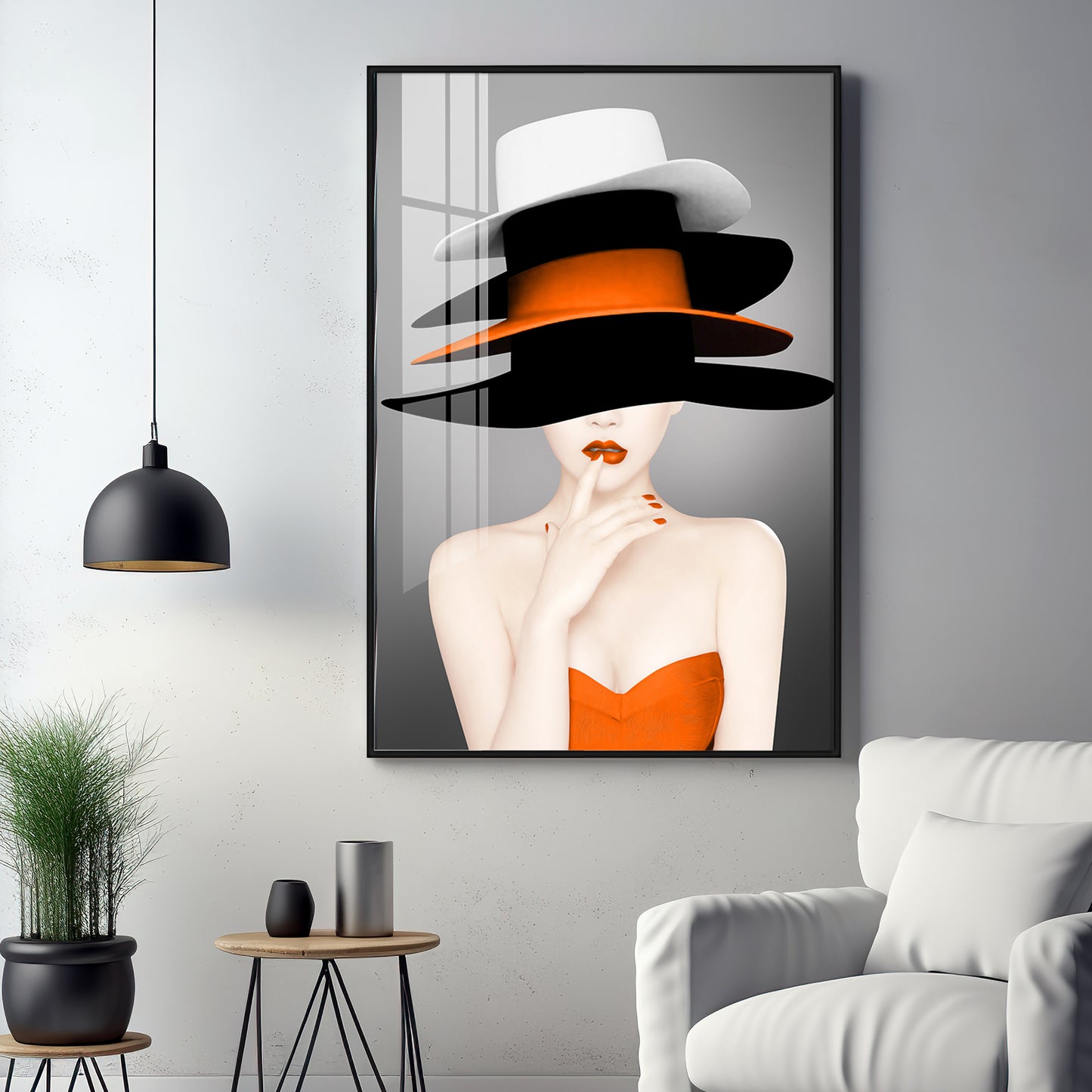 Modern Girl Classy Look Premium Acrylic Vertical Wall Art