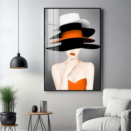 Modern Girl Classy Look Premium Acrylic Vertical Wall Art