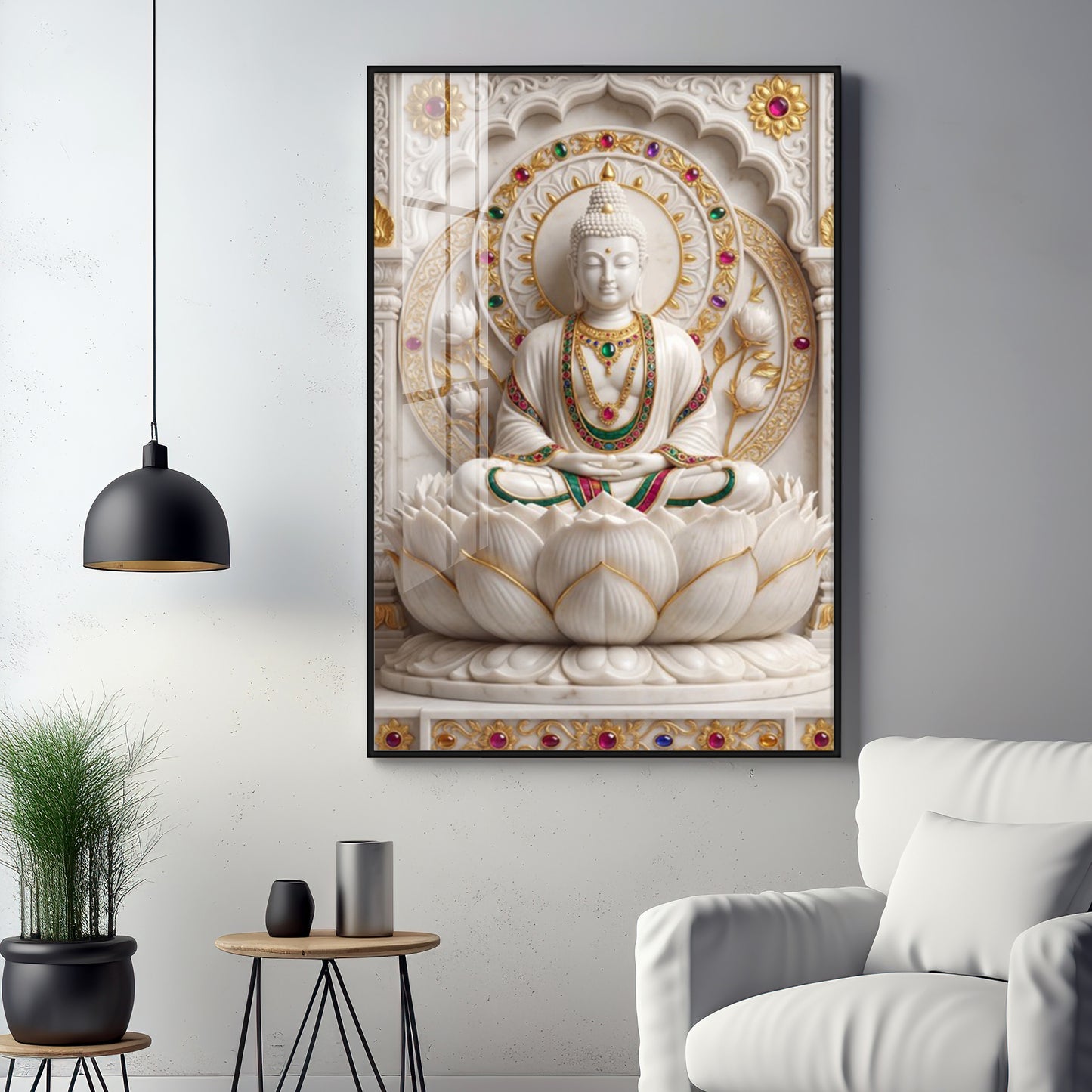 Peaceful Buddha Meditation Premium Acrylic Vertical Wall Art