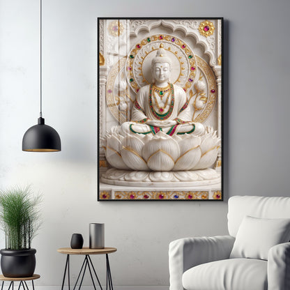 Peaceful Buddha Meditation Premium Acrylic Vertical Wall Art