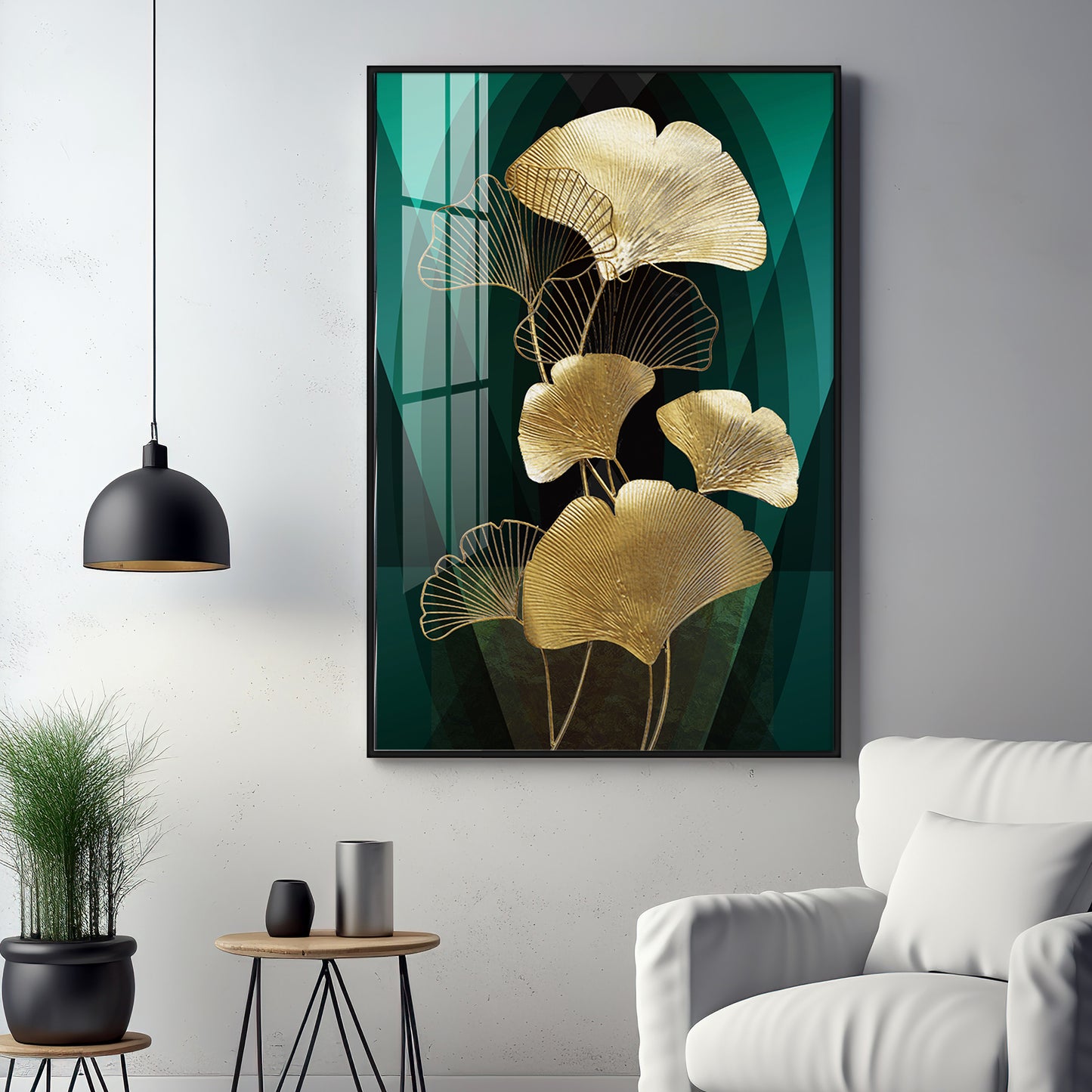 Gold Leaf Serenity Premium Acrylic Vertical Wall Art