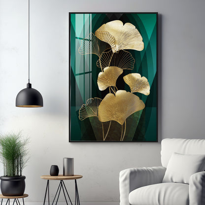 Gold Leaf Serenity Premium Acrylic Vertical Wall Art