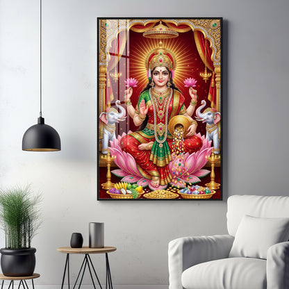 Devi Lakshmi Goddess Of Wealth Premium Acrylic Vertical Wall Art