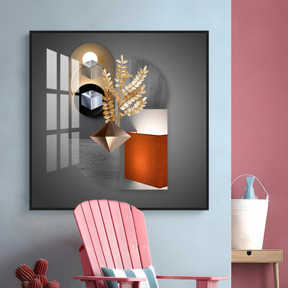 Aesthetic Combining Geometry With Gold Leaf Premium Acrylic Square Wall Art