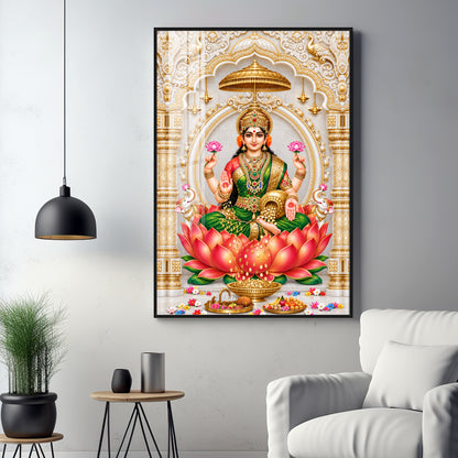 Divine Dhan Lakshmi Premium Acrylic Vertical Wall Art