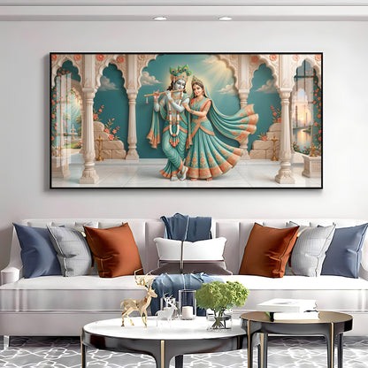 Hindu Deities Radha Krishna Premium Acrylic Horizontal Wall Art
