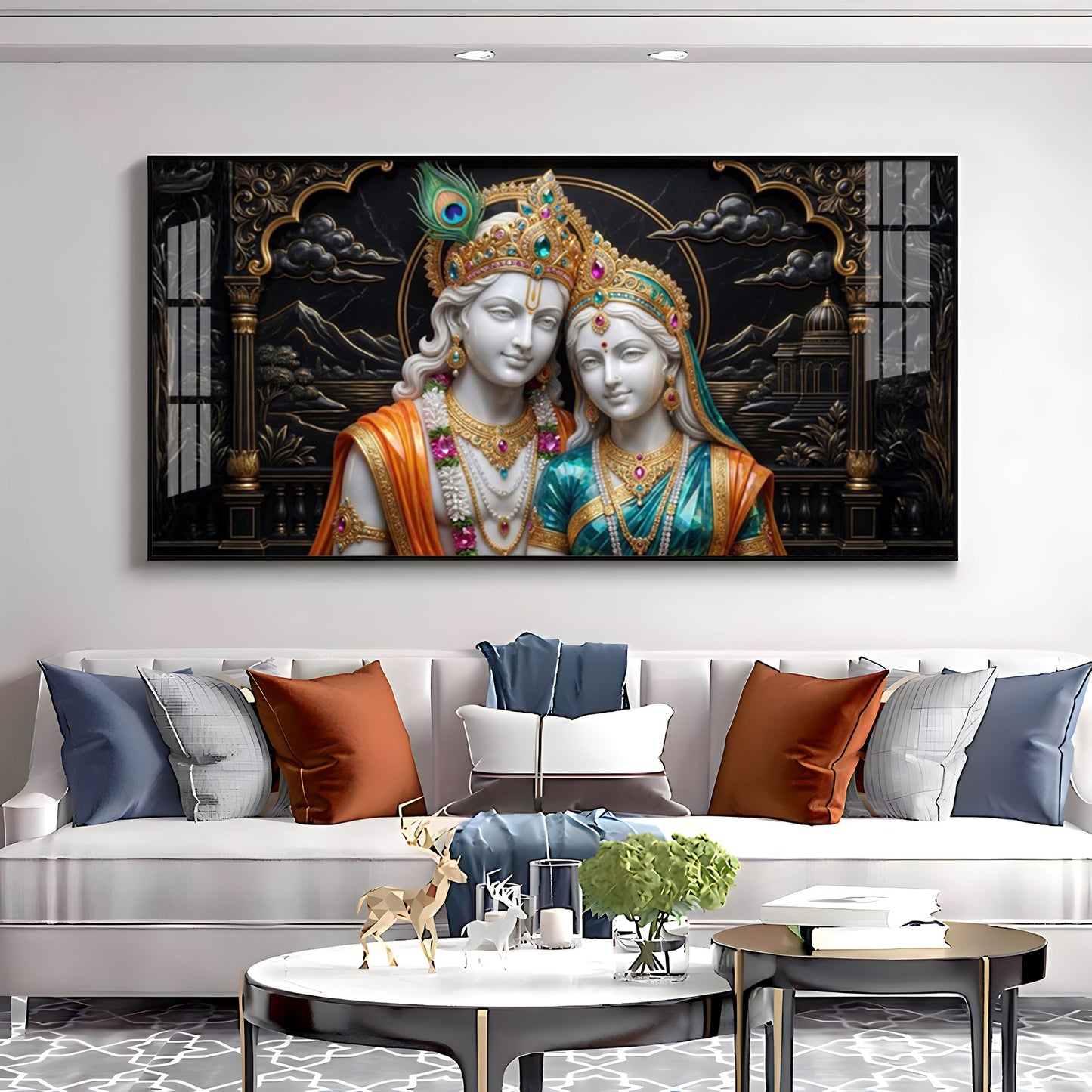 Magical Radha Krishna Premium Acrylic Horizontal Wall Art