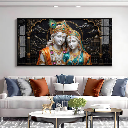 Magical Radha Krishna Premium Acrylic Horizontal Wall Art