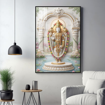 Hindu God Venkateswara Premium Acrylic Vertical Wall Art