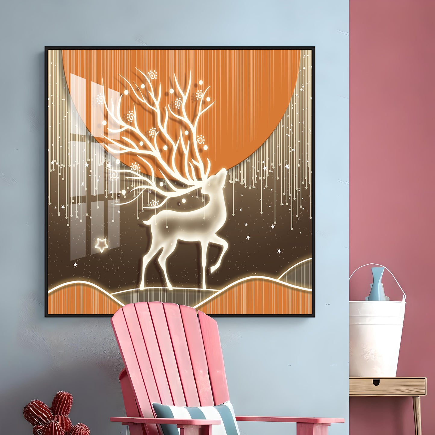 Nature & Deer Premium Acrylic Square Wall Art