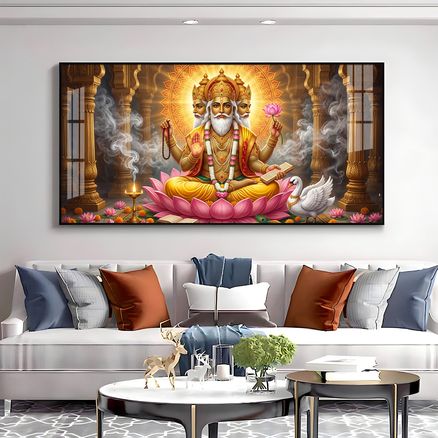 Depiction Of Lord Brahma Premium Acrylic Horizontal Wall Art