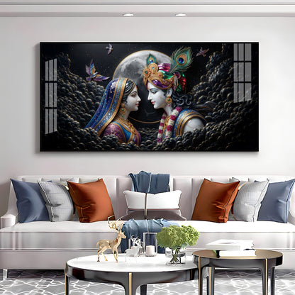 Divine Radha Krishna Premium Acrylic Horizontal Wall Art