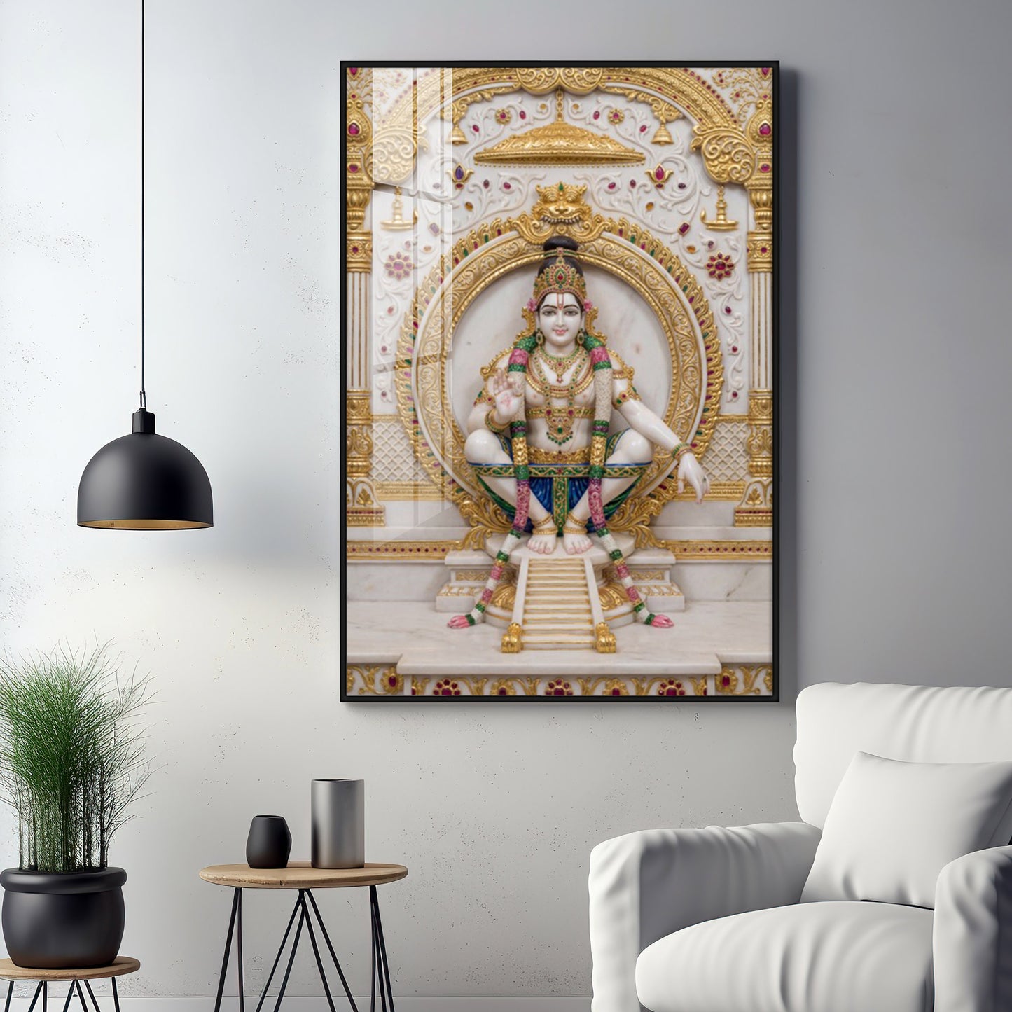 Lord Ayyappa Yoga Premium Acrylic Vertical Wall Art