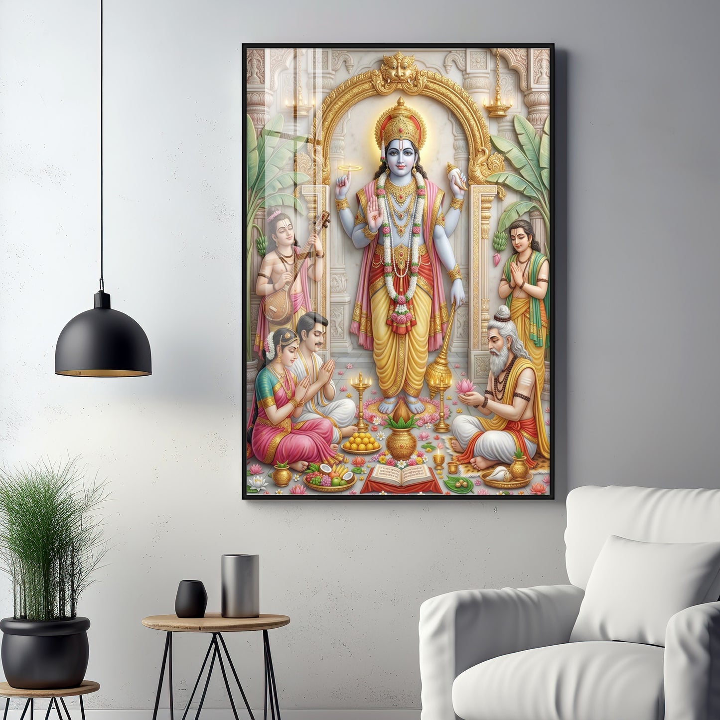 Lord Satyanarayan Premium Acrylic Vertical Wall Art