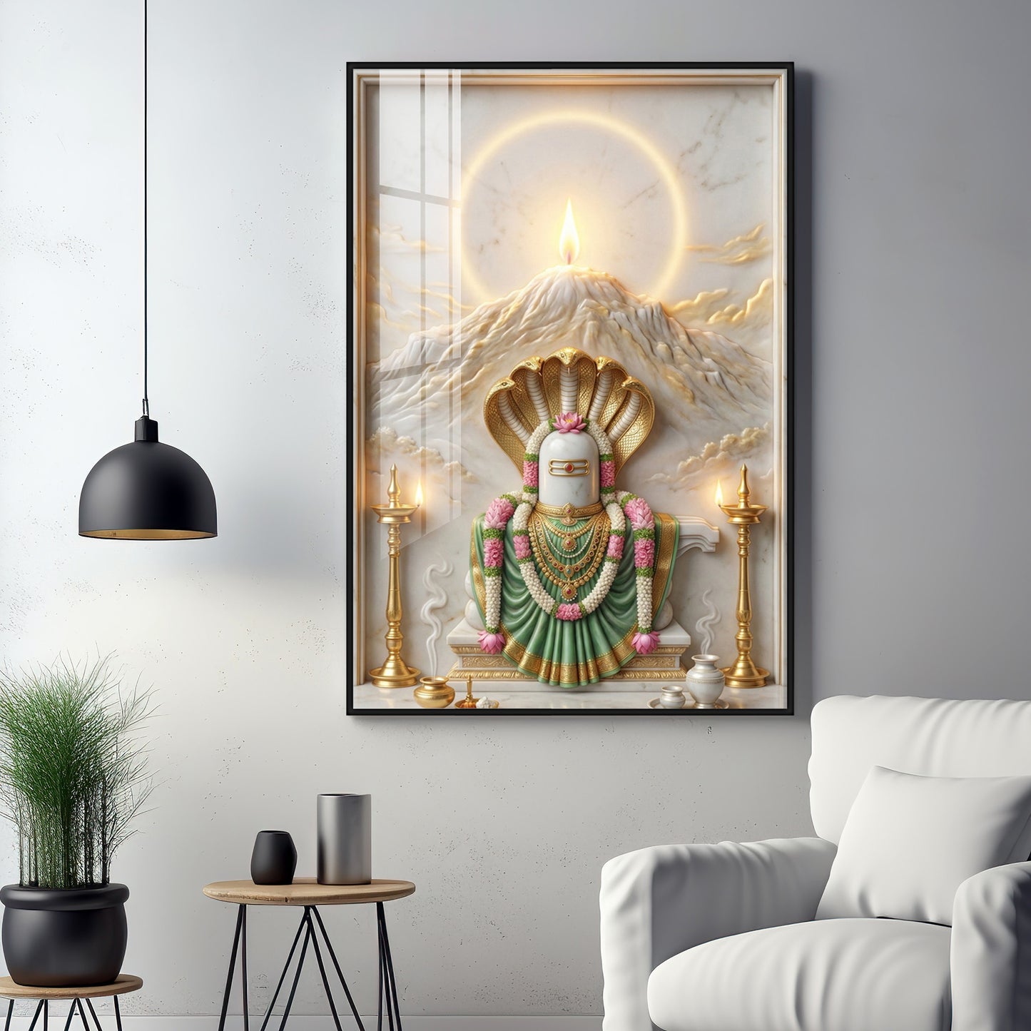 Shiva Lingam Premium Acrylic Vertical Wall Art