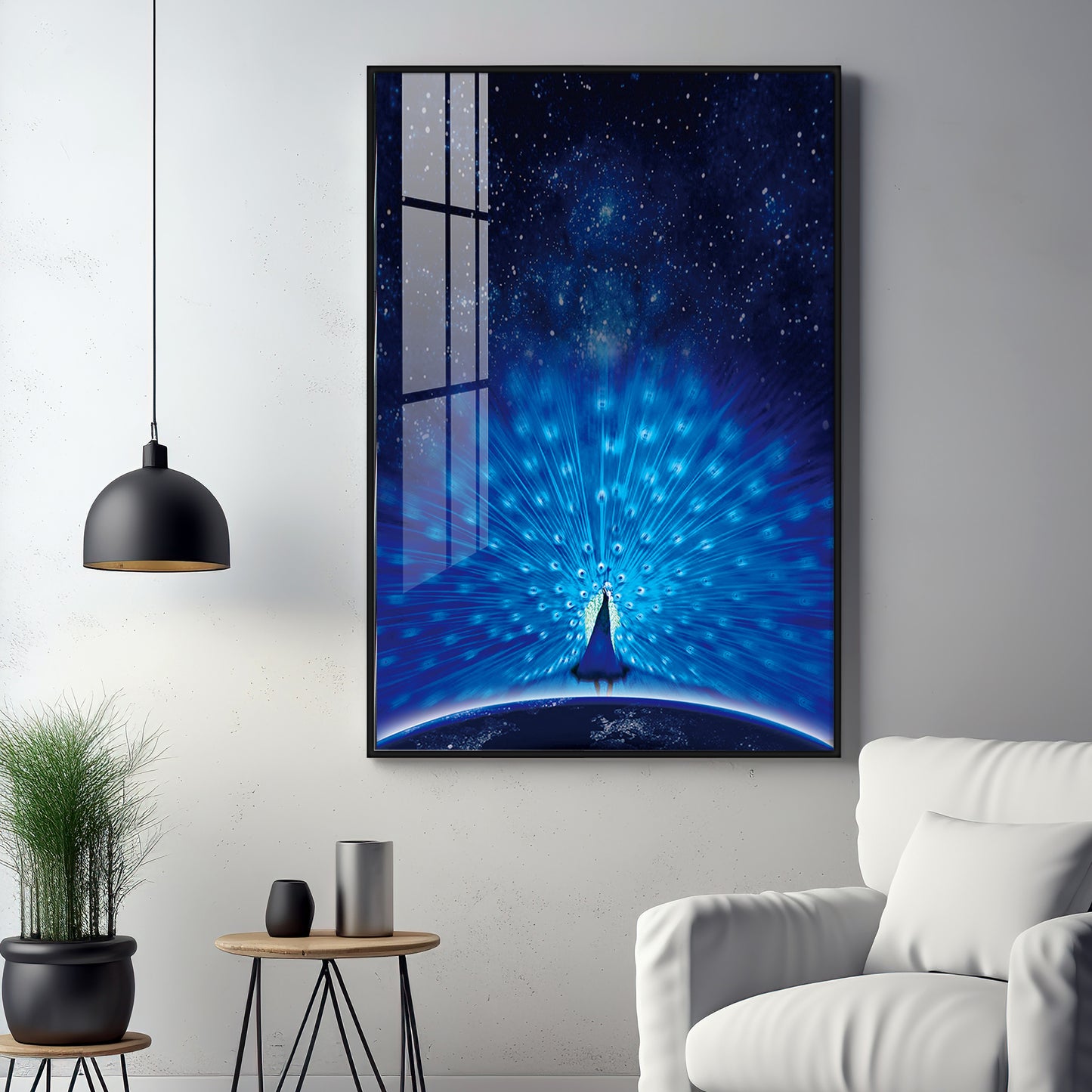 Mystic Peacock Premium Acrylic Vertical Wall Art