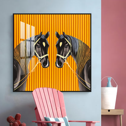 Couple Horse Premium Acrylic Square Wall Art