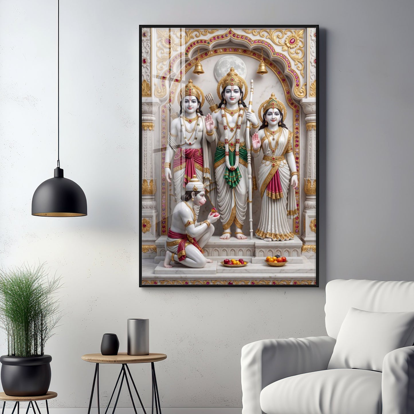 Ram Lakshman Sita Hanuman Ji Premium Acrylic Vertical Wall Art
