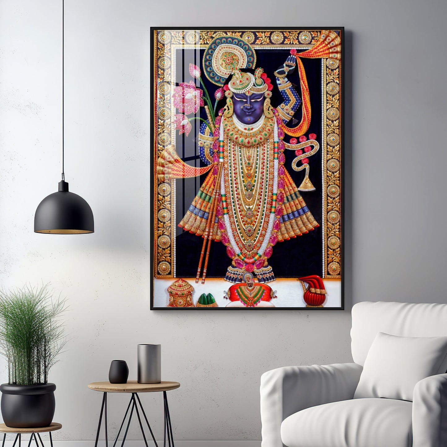 Lord Shrinathji Premium Acrylic Vertical Wall Art