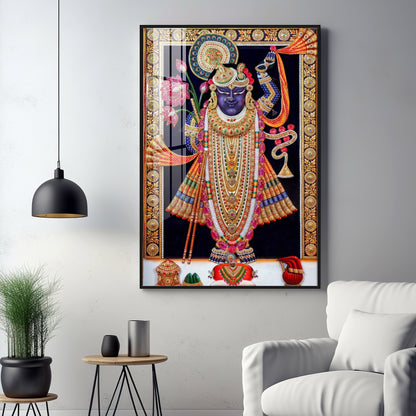 Lord Shrinathji Premium Acrylic Vertical Wall Art
