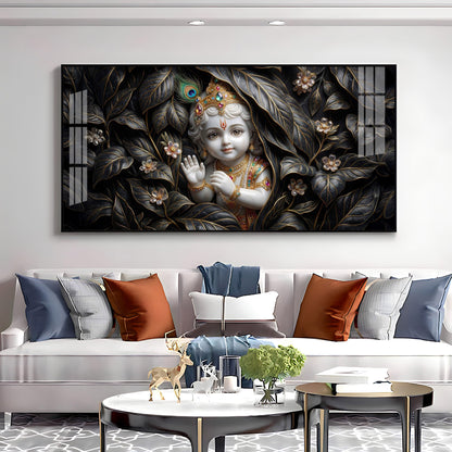 Little Lord Krishna Premium Acrylic Horizontal Wall Art