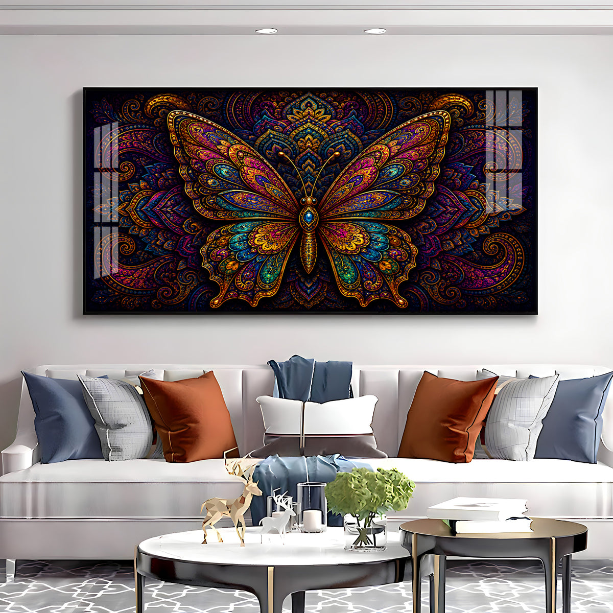 Mandala Butterfly Premium Acrylic Horizontal Wall Art