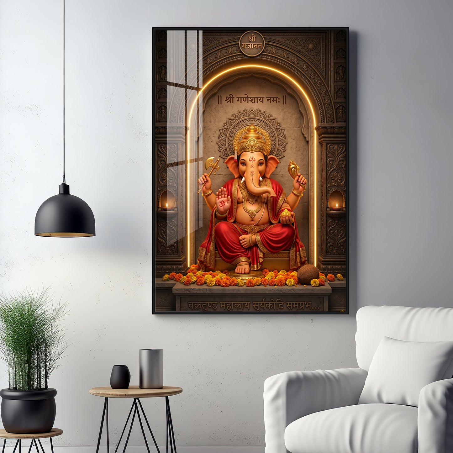 Divine Ganpati Bappa Premium Acrylic Vertical Wall Art