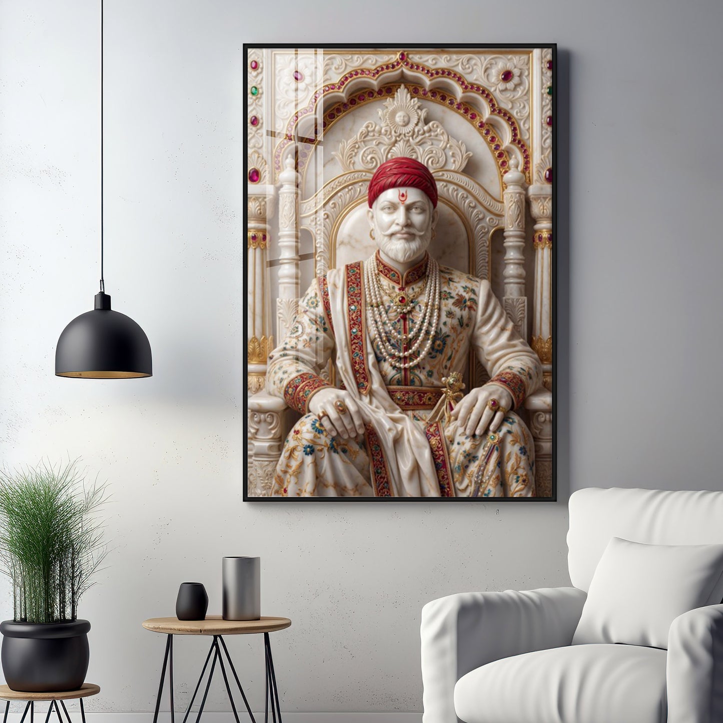 Royal Chhatrapati Shivaji Maharaj Premium Acrylic Vertical Wall Art