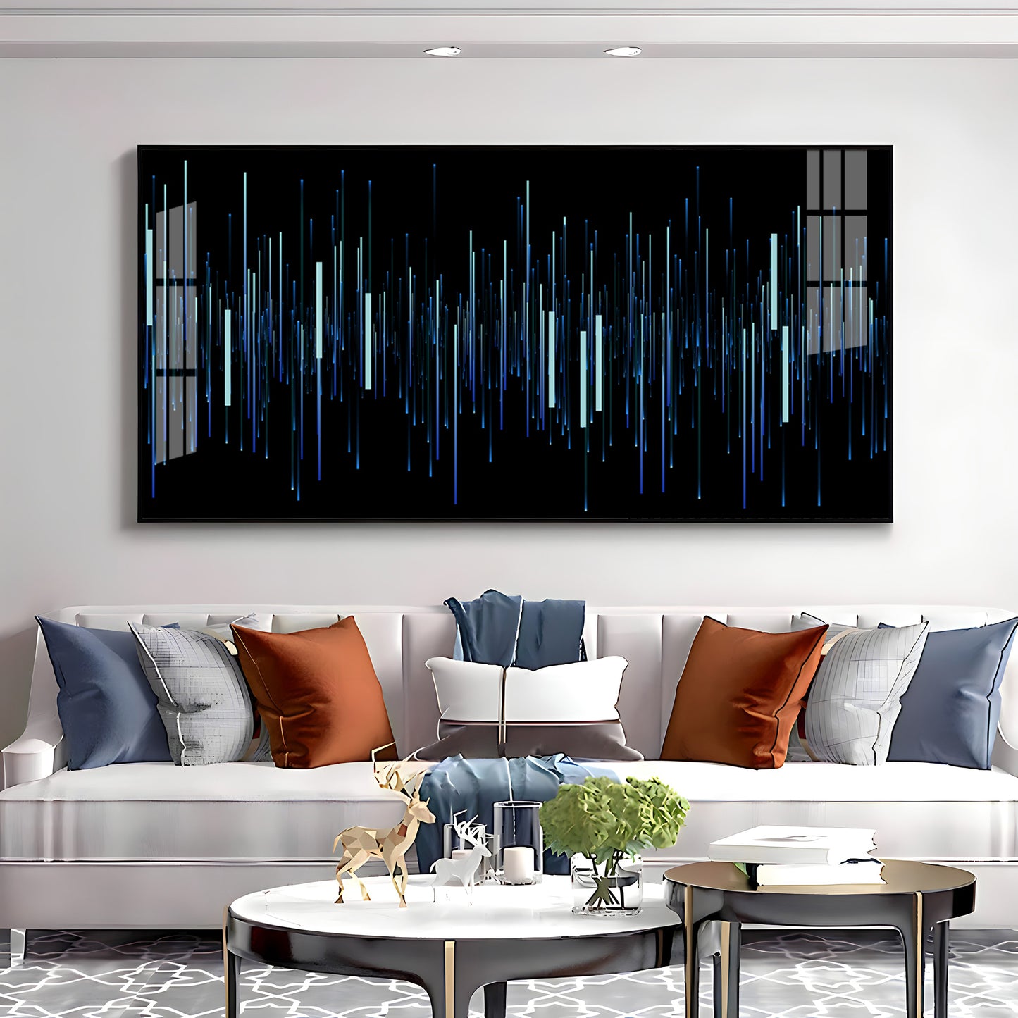 Abstract Vertical Light Bar Line Premium Acrylic Horizontal Wall Art