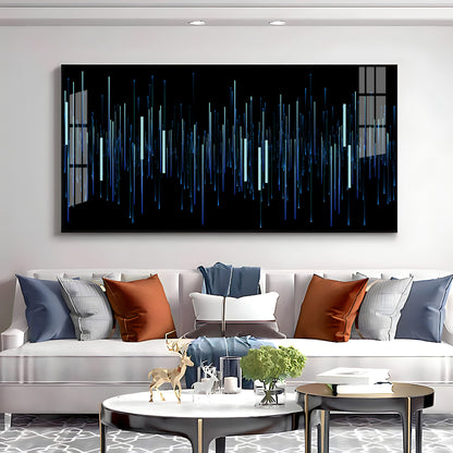 Abstract Vertical Light Bar Line Premium Acrylic Horizontal Wall Art