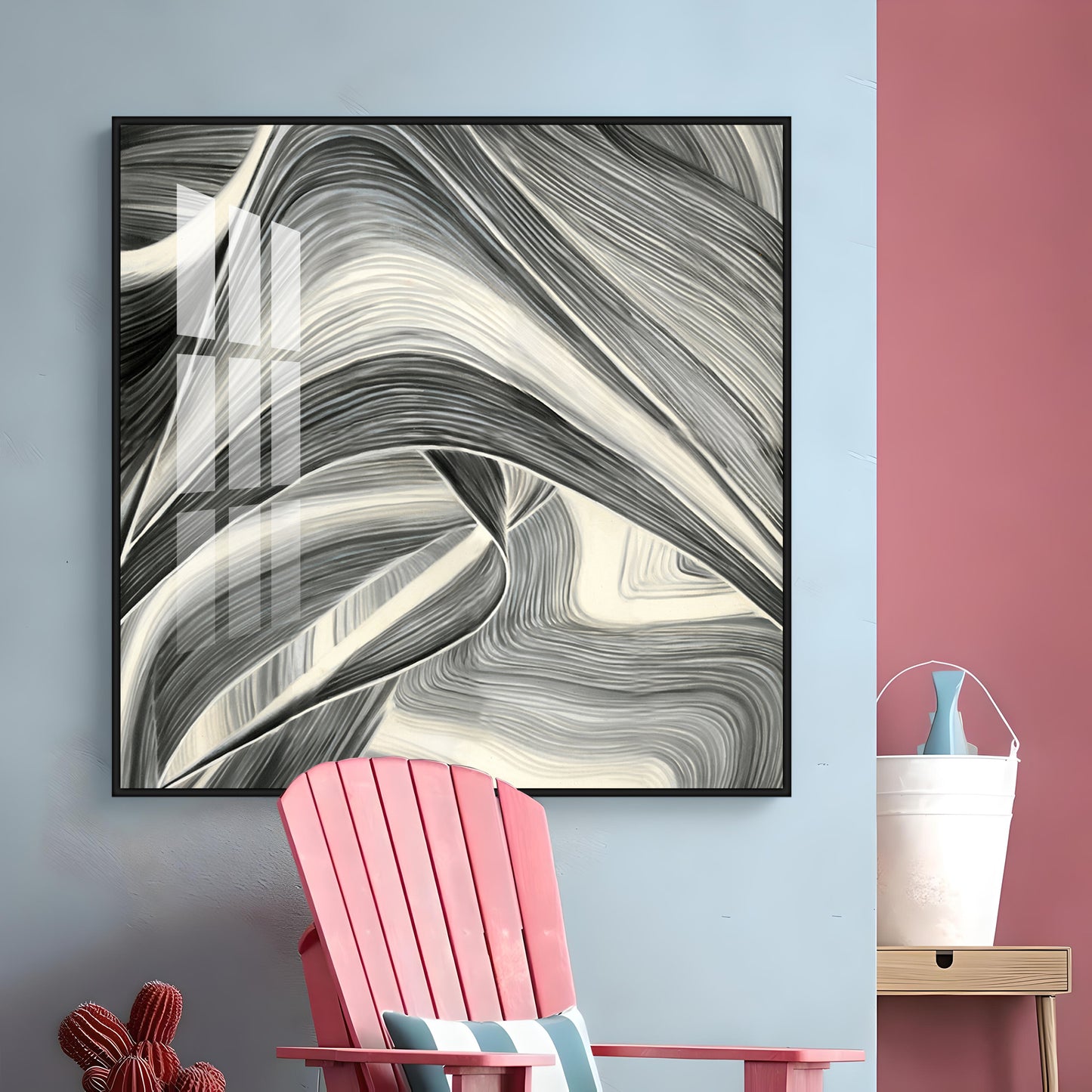 Linee Astratte Premium Acrylic Square Wall Art
