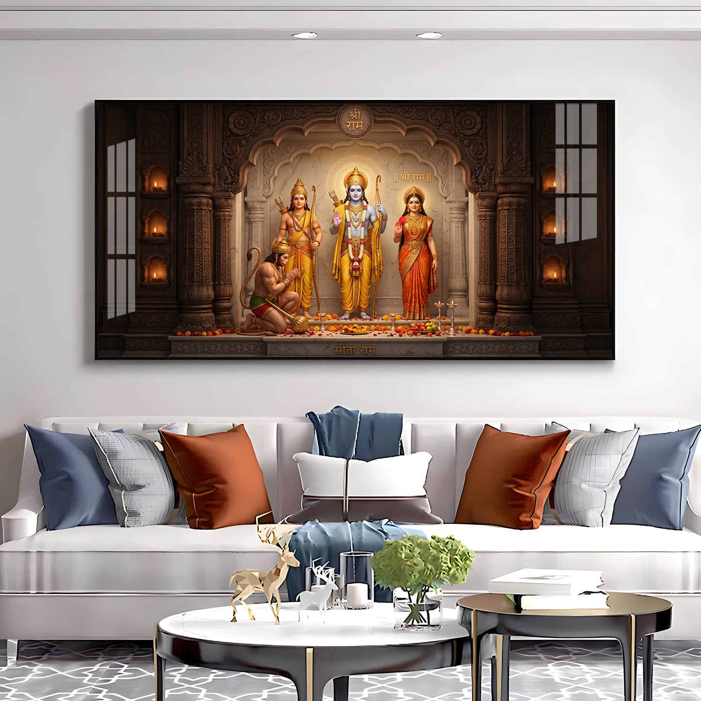 Lord Rama, Devi Sita, Lakshmana, Hanuman Ji Premium Acrylic Horizontal Wall Art