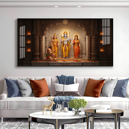 Lord Rama, Devi Sita, Lakshmana, Hanuman Ji Premium Acrylic Horizontal Wall Art