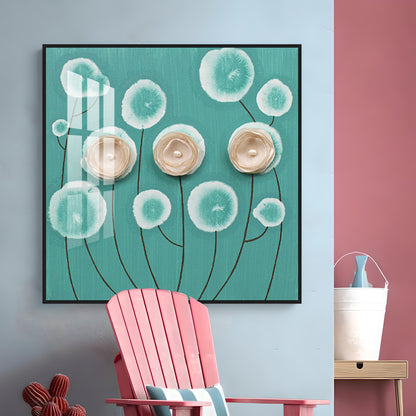 Poppy Flowers Premium Acrylic Square Wall Art