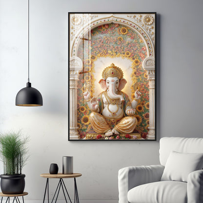 Hindu Bhagwan Ganesha Premium Acrylic Vertical Wall Art