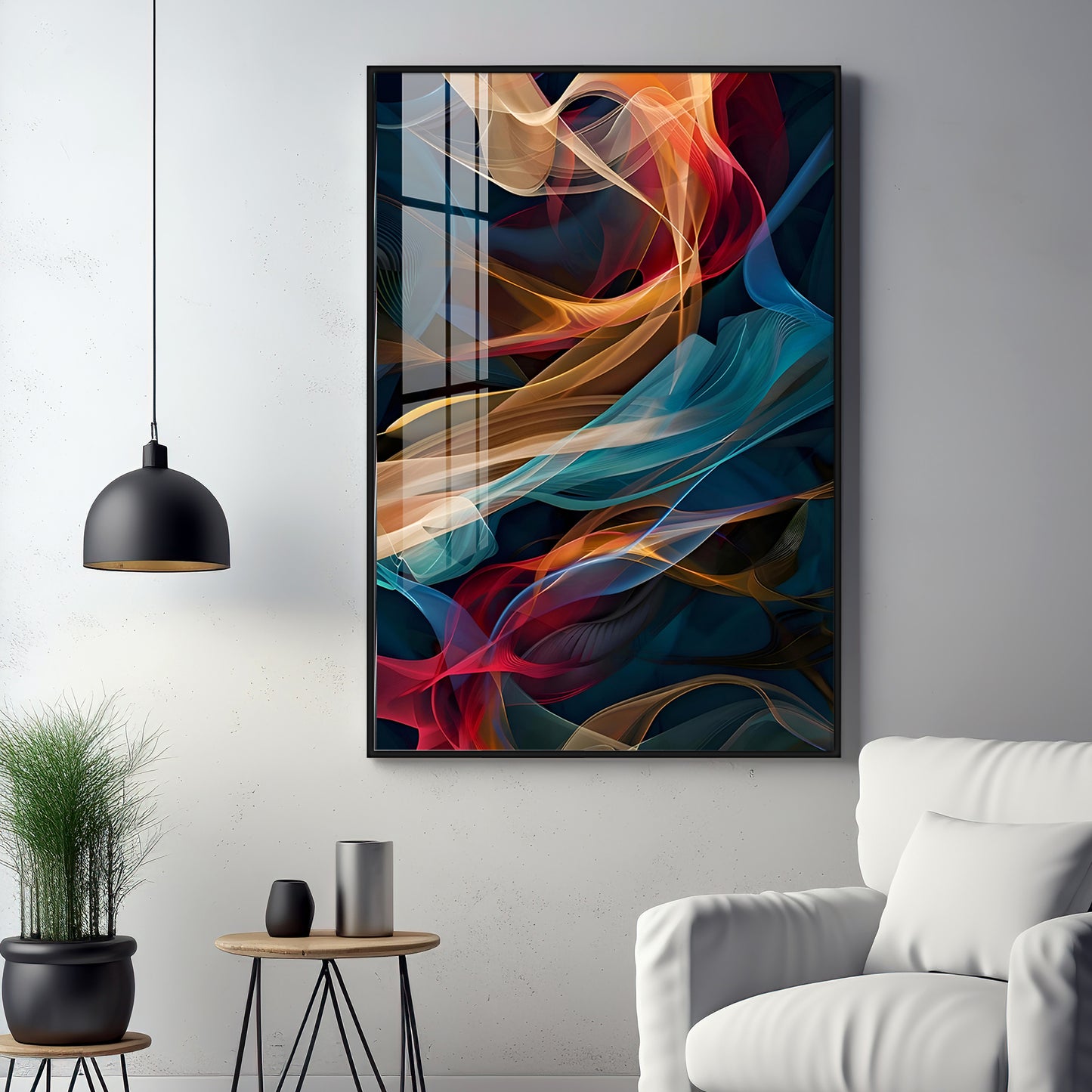 Vibrant Wave Symphony Premium Acrylic Vertical Wall Art