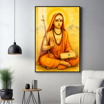 Shri Shankaracharya Ji Premium Acrylic Vertical Wall Art