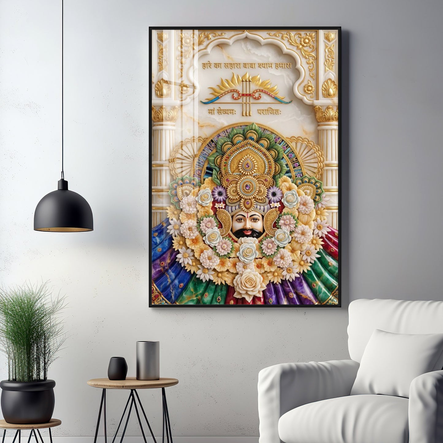 Lord Khatu Shyam Ji Premium Acrylic Vertical Wall Art